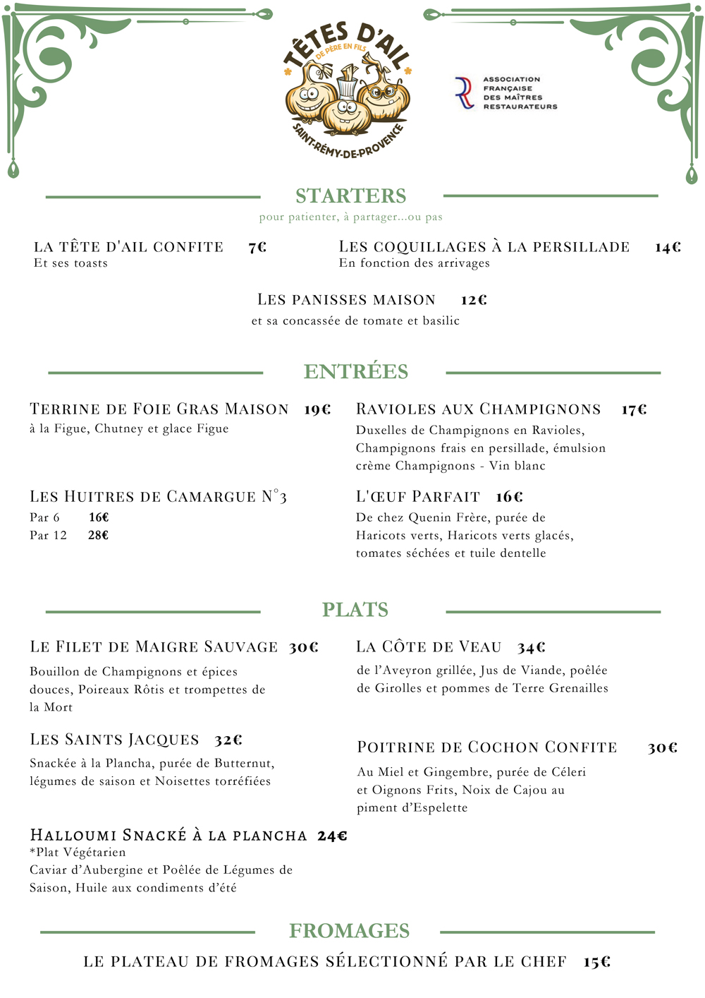 Carte-Têtes-D'ail-AUTOMNE-2025 Carte Resturant Têtes d'Ail